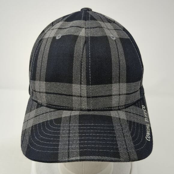Cowgirl Tuff Co Fitted Baseball Cap Multi XL Vented Holes Plaid Flexfit Yupoong - Picture 2 of 9